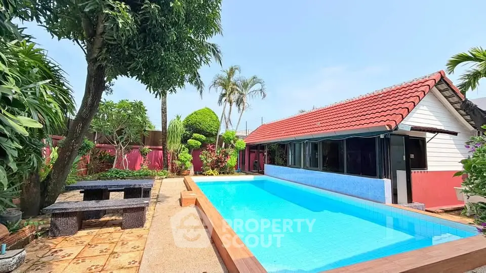 Charming villa with private pool and lush garden, perfect for relaxation and outdoor enjoyment.