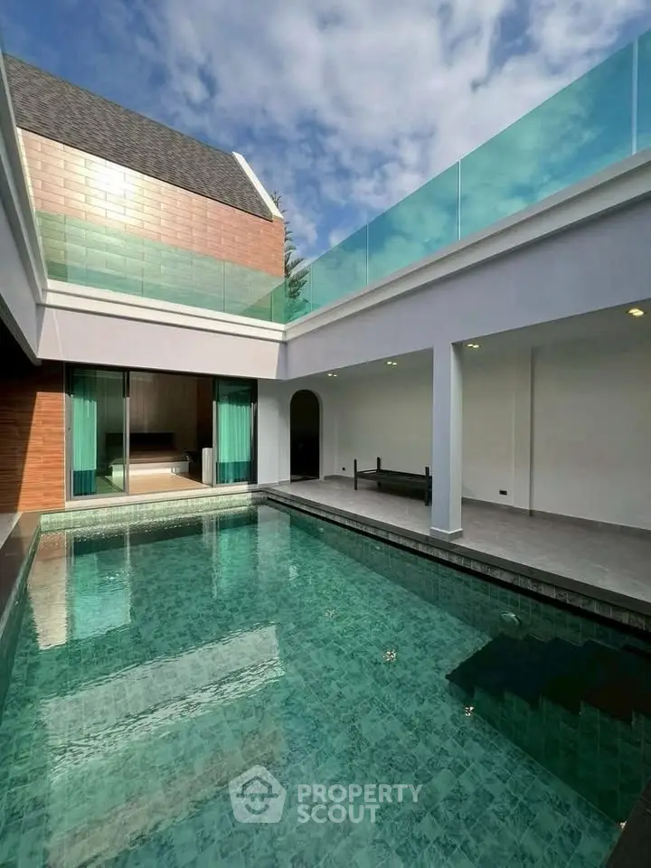 Luxurious modern home with private pool and elegant architecture