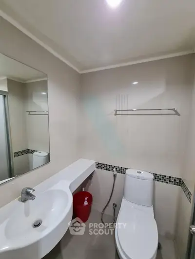 Modern bathroom with sleek fixtures and contemporary design
