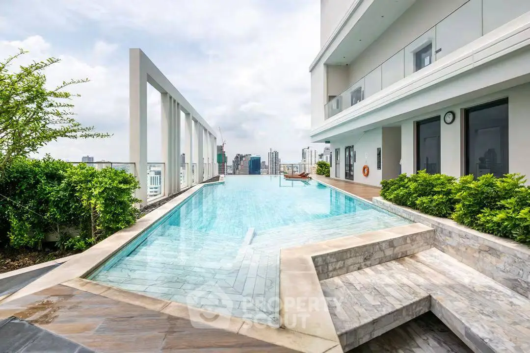 Luxurious rooftop pool with stunning city views and modern architecture.