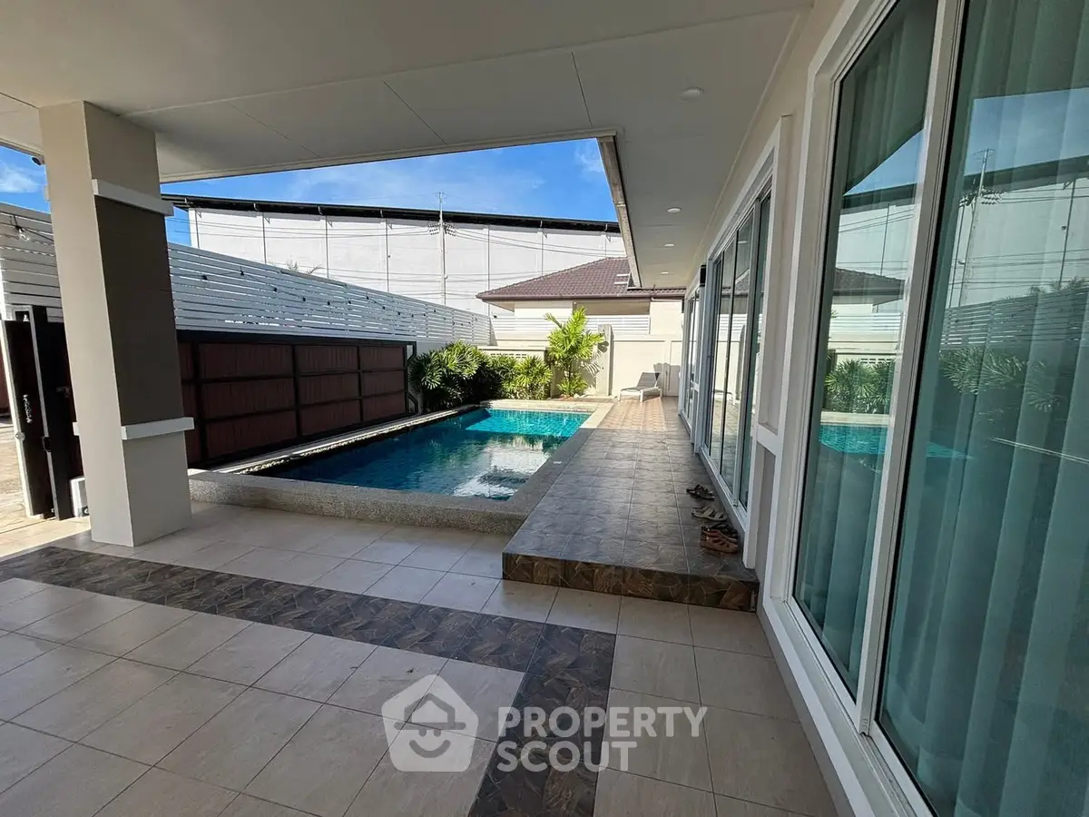 Modern home with private pool and spacious patio area