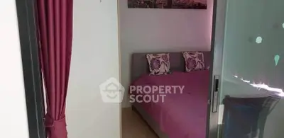 Cozy bedroom with purple accents and modern decor