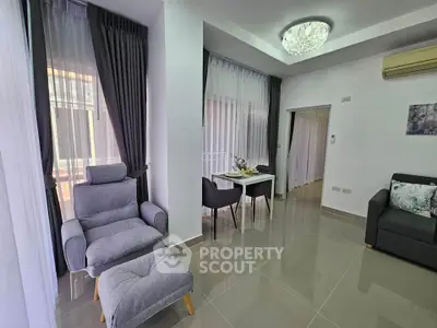 Modern living room with elegant decor and natural light