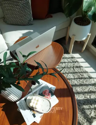 Stylish living room with modern decor and natural light