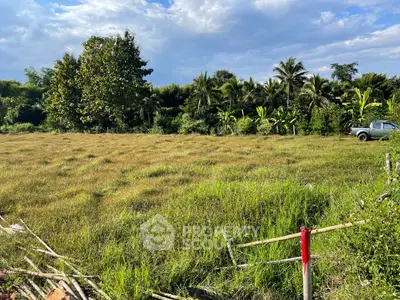 Expansive green land with lush trees, perfect for development or agriculture.