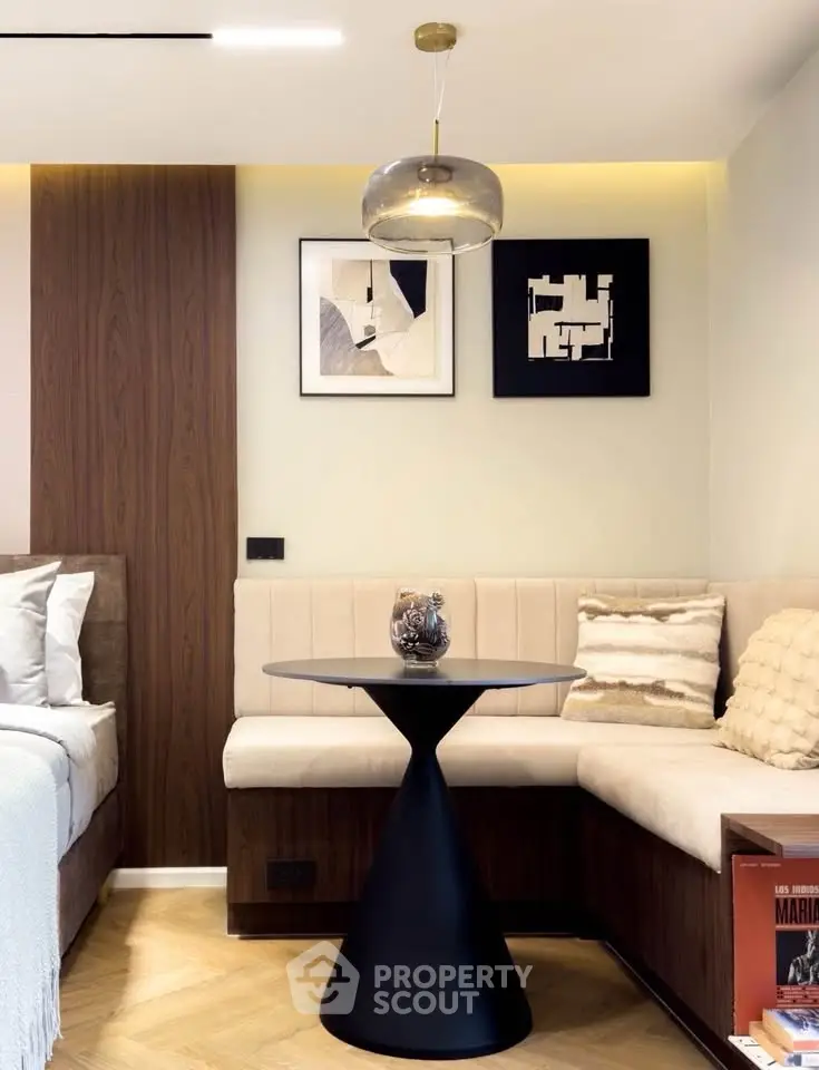 Chic modern living area with stylish decor and cozy seating