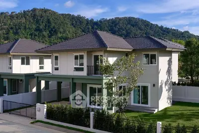 Modern two-story house with mountain view and spacious garden
