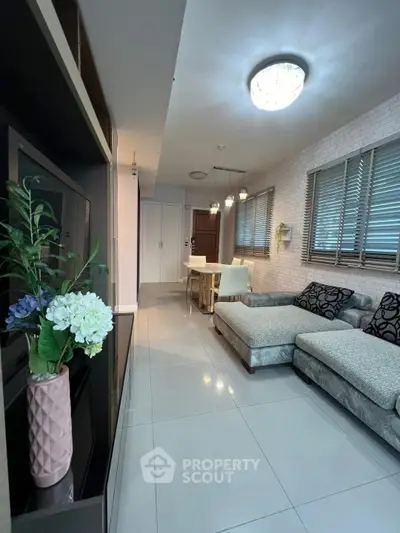 Modern living room with sleek furniture and elegant decor