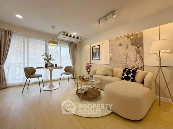 Stylish modern living room with elegant decor and natural light