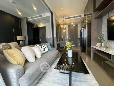 Luxurious modern living room with elegant decor and open layout, perfect for stylish urban living.