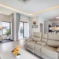 Spacious modern living room with elegant decor and natural light