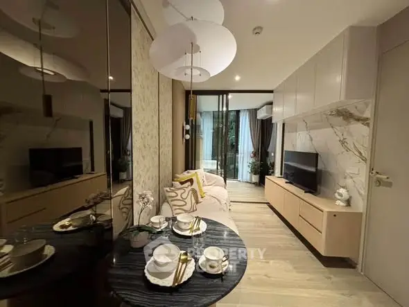 Stylish modern living room with elegant decor and open layout