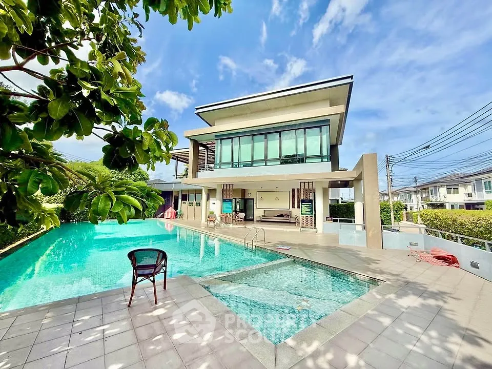 Luxurious modern home with stunning pool and spacious outdoor area
