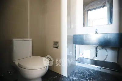 Modern bathroom with sleek fixtures and elegant design