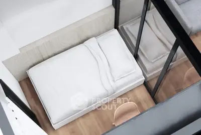 Modern minimalist bedroom with sleek design and cozy ambiance