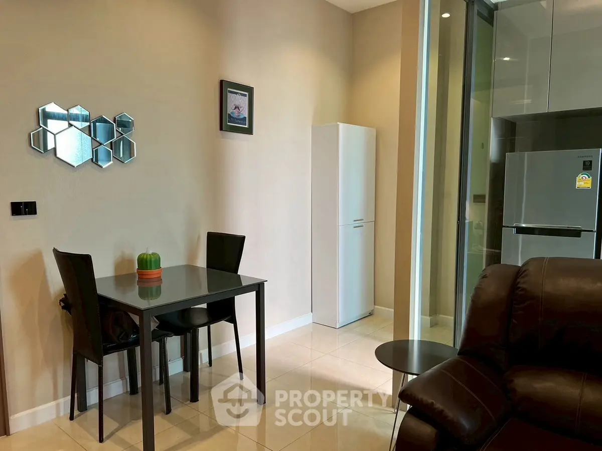 Modern living room with sleek furniture and stylish decor