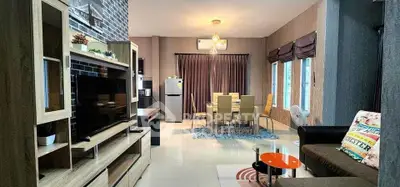 Spacious modern living room with dining area and stylish decor