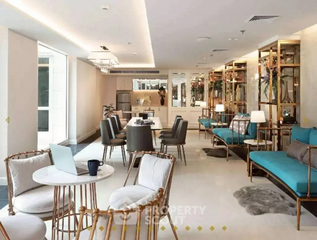 Luxurious modern living room with elegant seating and stylish decor