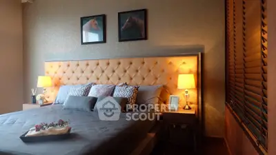 Luxurious bedroom with elegant decor and ambient lighting