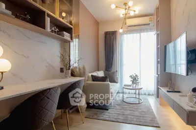 Modern living room with stylish decor and natural light