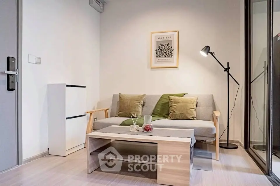 Cozy modern living room with stylish decor and natural light