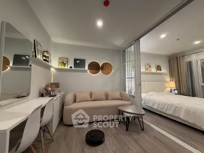 Modern studio apartment with stylish decor and cozy ambiance