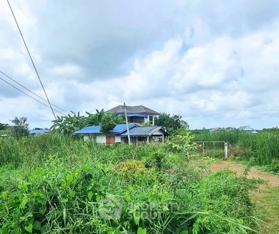 Charming countryside house surrounded by lush greenery and open skies, perfect for tranquil living.