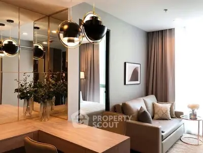 Stylish modern living room with elegant decor and cozy seating area
