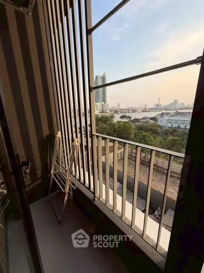 Modern balcony with stunning city view and sleek railing design
