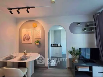 Modern living room with stylish decor and open layout