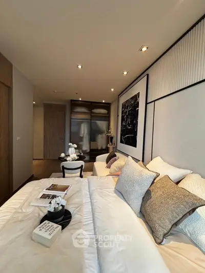 Luxurious bedroom with elegant decor and cozy ambiance