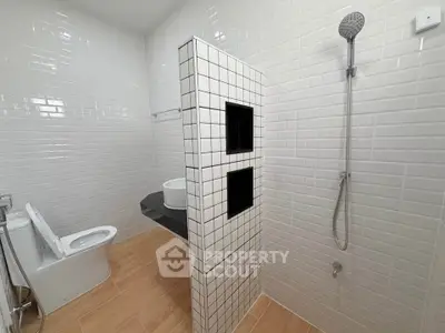 Modern bathroom with sleek shower and stylish tile design