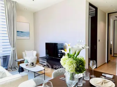 Elegant modern living room with stylish decor and natural light