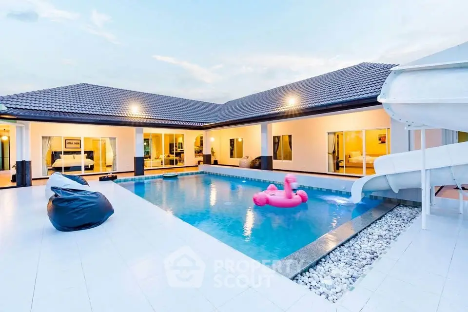 Luxurious villa with private pool and modern design, perfect for relaxation and entertainment.