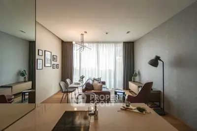 Modern living room with stylish decor and natural light
