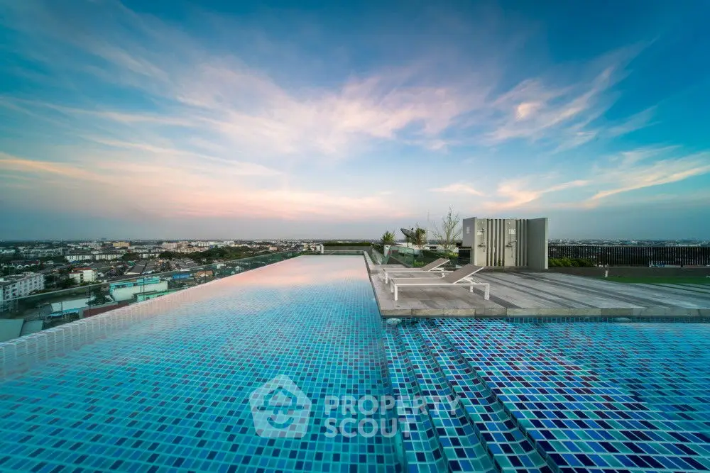 Stunning rooftop with panoramic city views and modern architectural design.