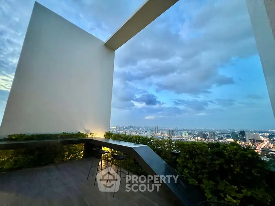 Stunning rooftop view with modern design and cityscape backdrop