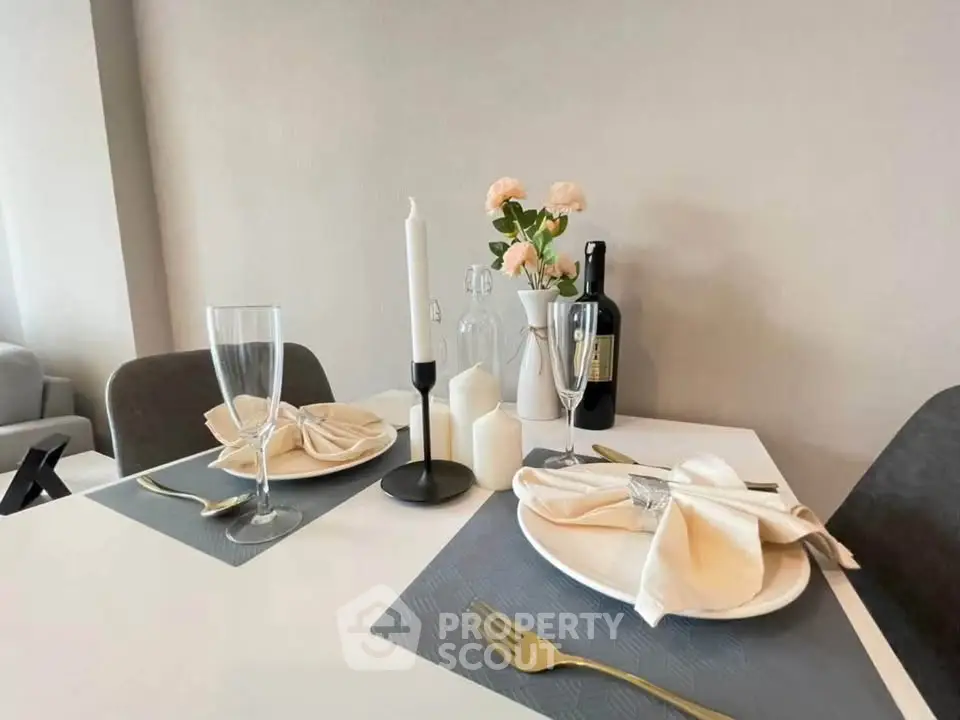 Elegant dining setup with modern decor in a stylish apartment