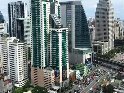 Stunning cityscape view showcasing modern high-rise buildings in a bustling urban environment.