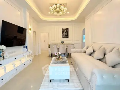 Luxurious living room with elegant decor and plush seating