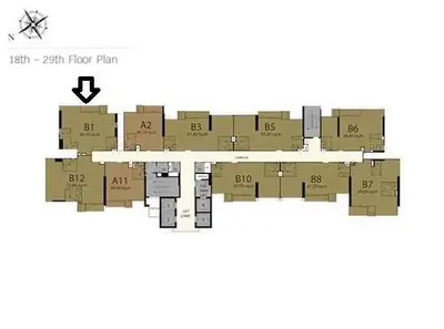 Floor plan layout for 18th to 29th floors with multiple unit configurations.