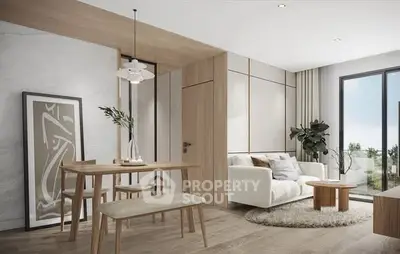 Modern living room with elegant decor and natural light