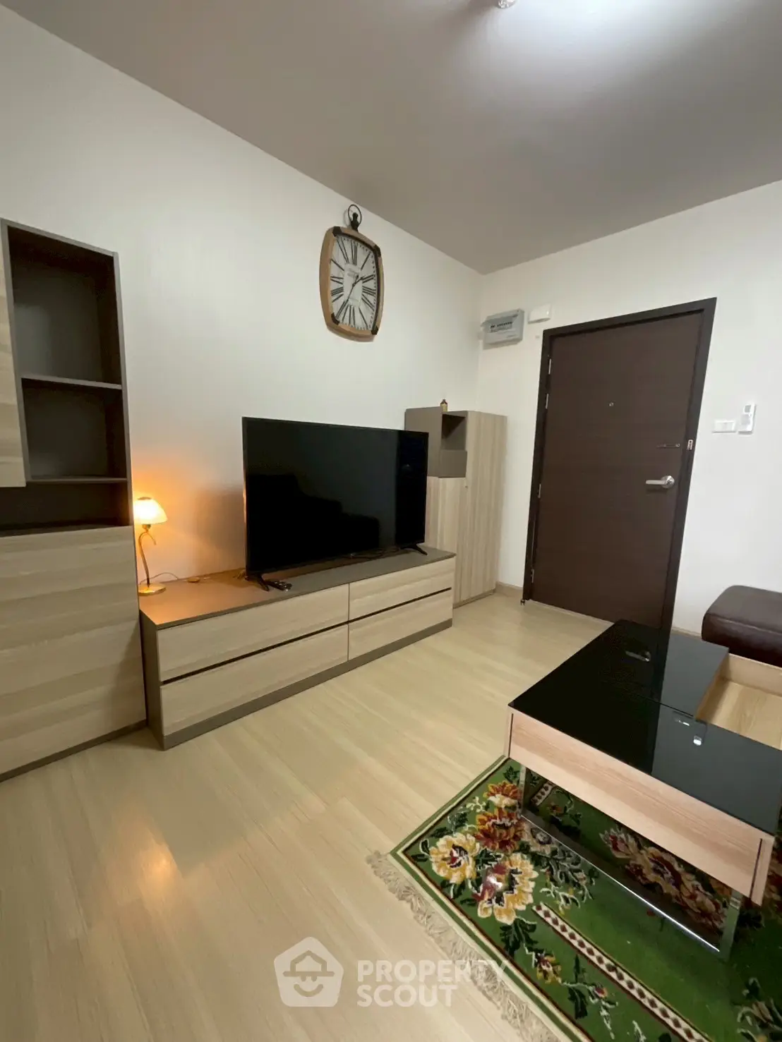Modern living room with sleek furniture and stylish decor