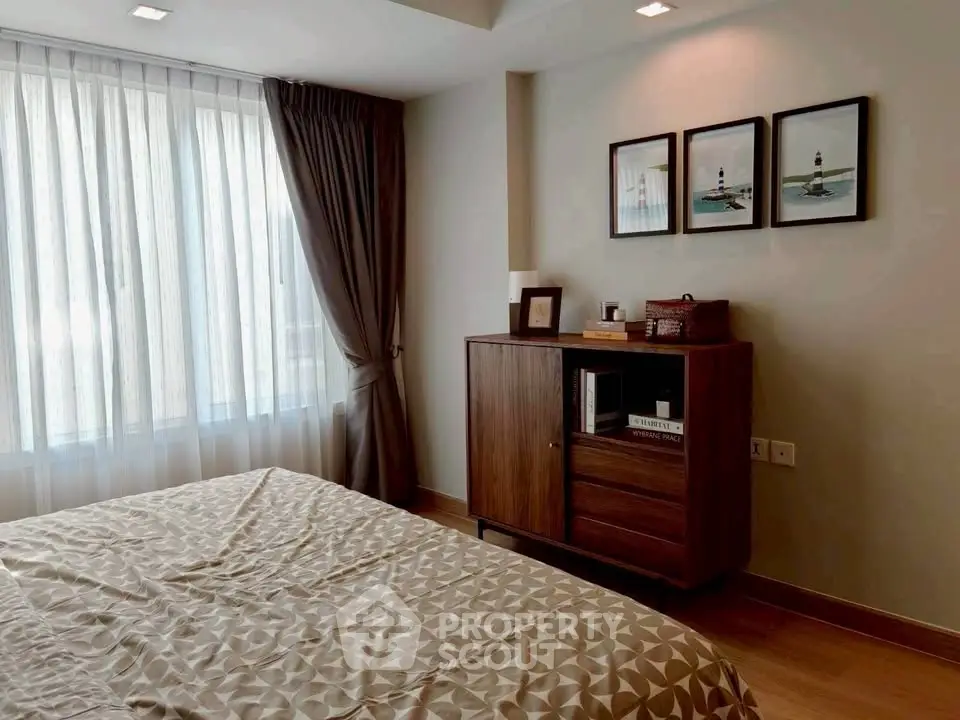 Cozy bedroom with elegant decor and natural light