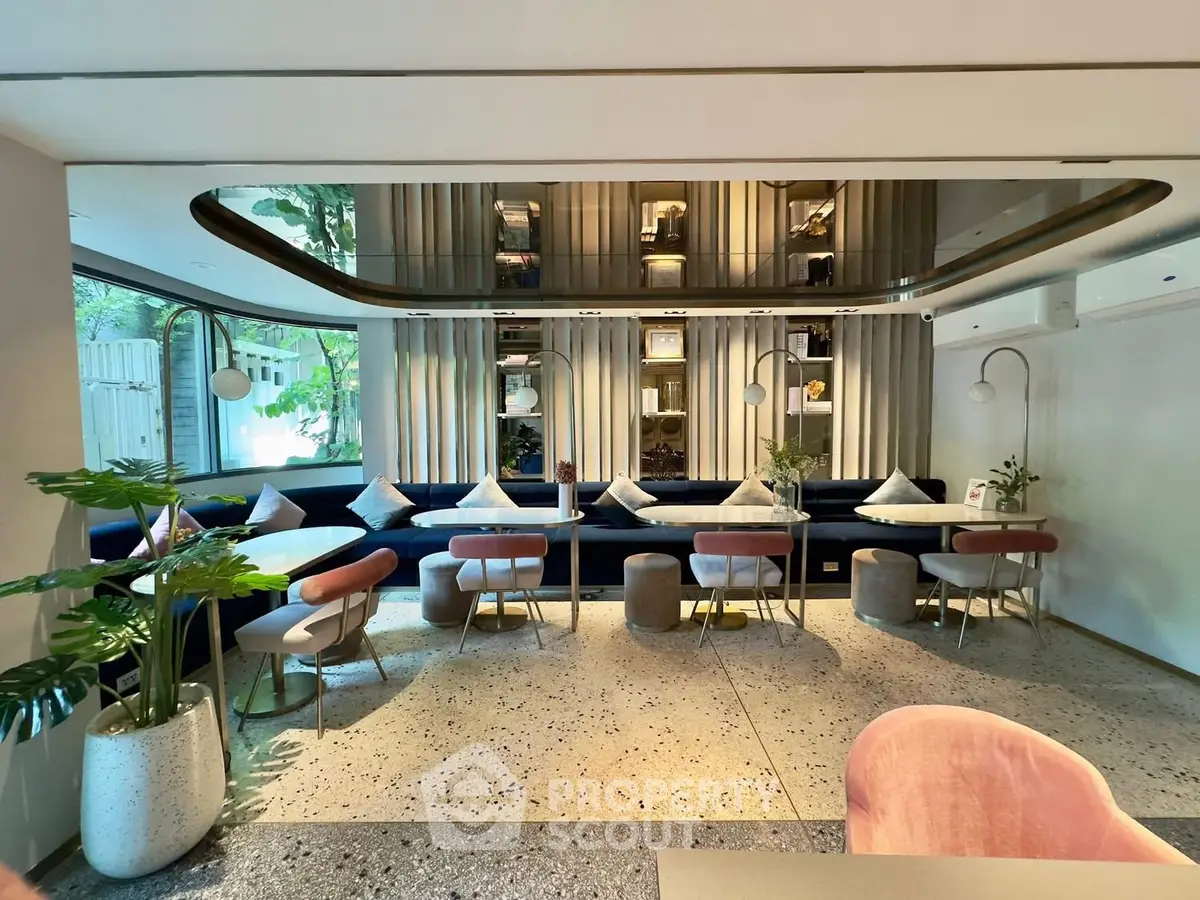 Luxurious modern living room with elegant seating and stylish decor