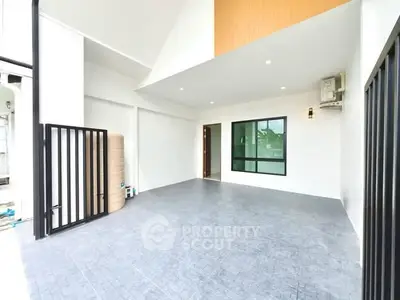 Spacious modern balcony with sleek design and ample natural light