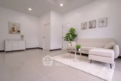 Modern minimalist living room with white sofa and elegant decor