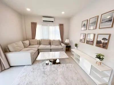 Stylish living room with cozy sectional sofa and modern decor