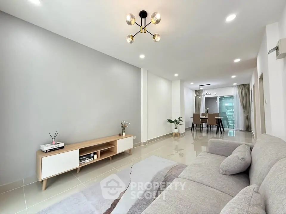 Spacious modern living room with elegant decor and open layout