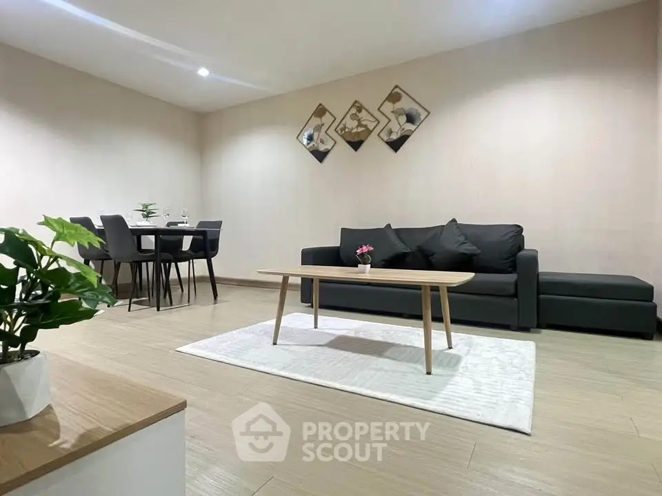 Modern living room with sleek furniture and elegant decor